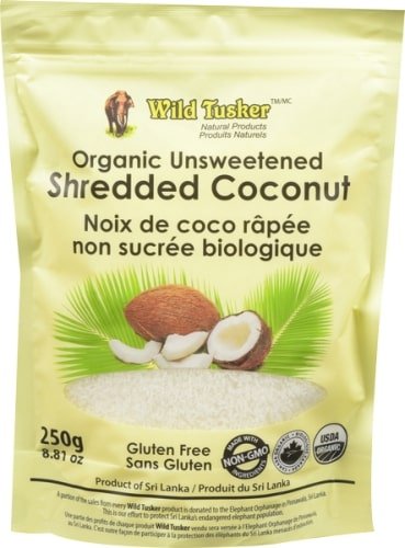 Wild Tusker Organic Unsweeten Shredded Coconut (250g) - Brandco Direct Inc