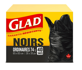 Glad Easy - Tie Reg Garbage Bag Black (40ct) - Brandco Direct Inc