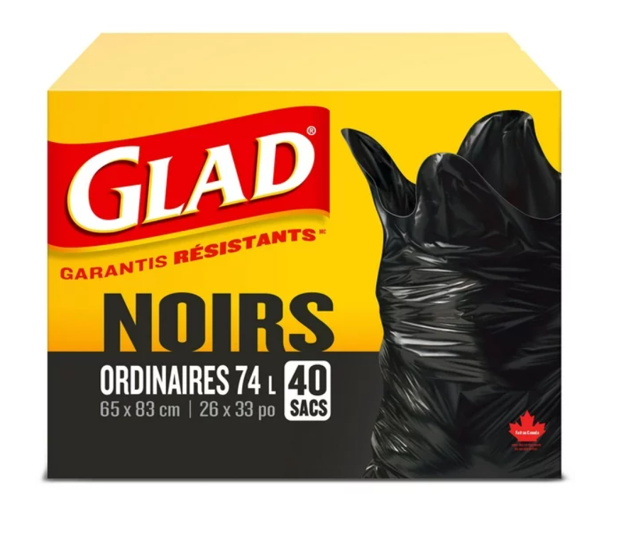 Glad Easy-Tie Reg Garbage Bag Black (40ct)