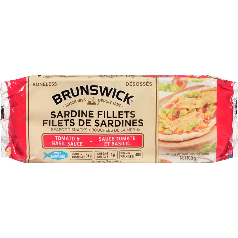 Brunswick Seafood Snacks In Tomato & Basil (100g) - Brandco Direct Inc