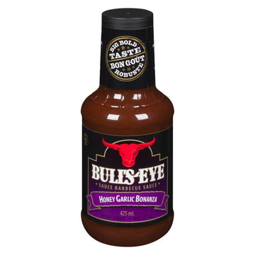 Bullseye BBQ Sauce Honey Garlic Bonanza (425ml) - Brandco Direct Inc