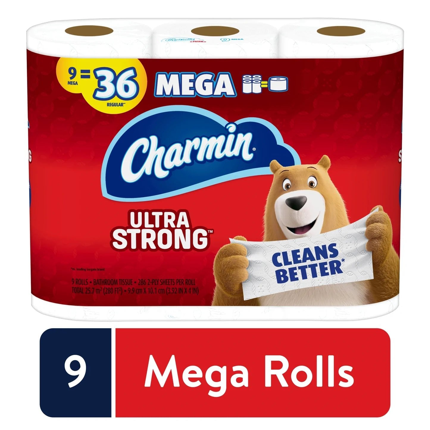 Charmin Ultra Strong Toilet Paper 2Ply 9MR=36R (286S) - Brandco Direct Inc