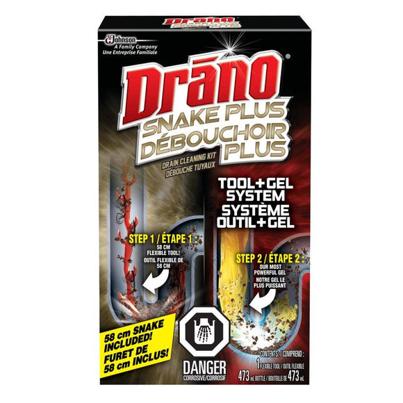 Drano Snake Plus Drain Cleaning Kit (473ml) - Brandco Direct Inc