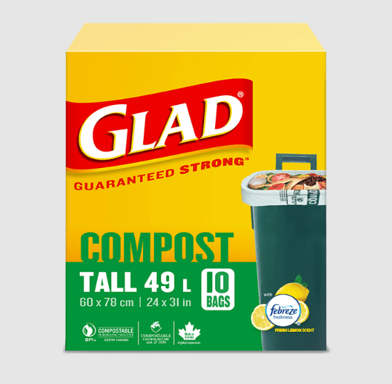 Glad Compostable Bag Tall Fresh Lemon (10's) - Brandco Direct Inc