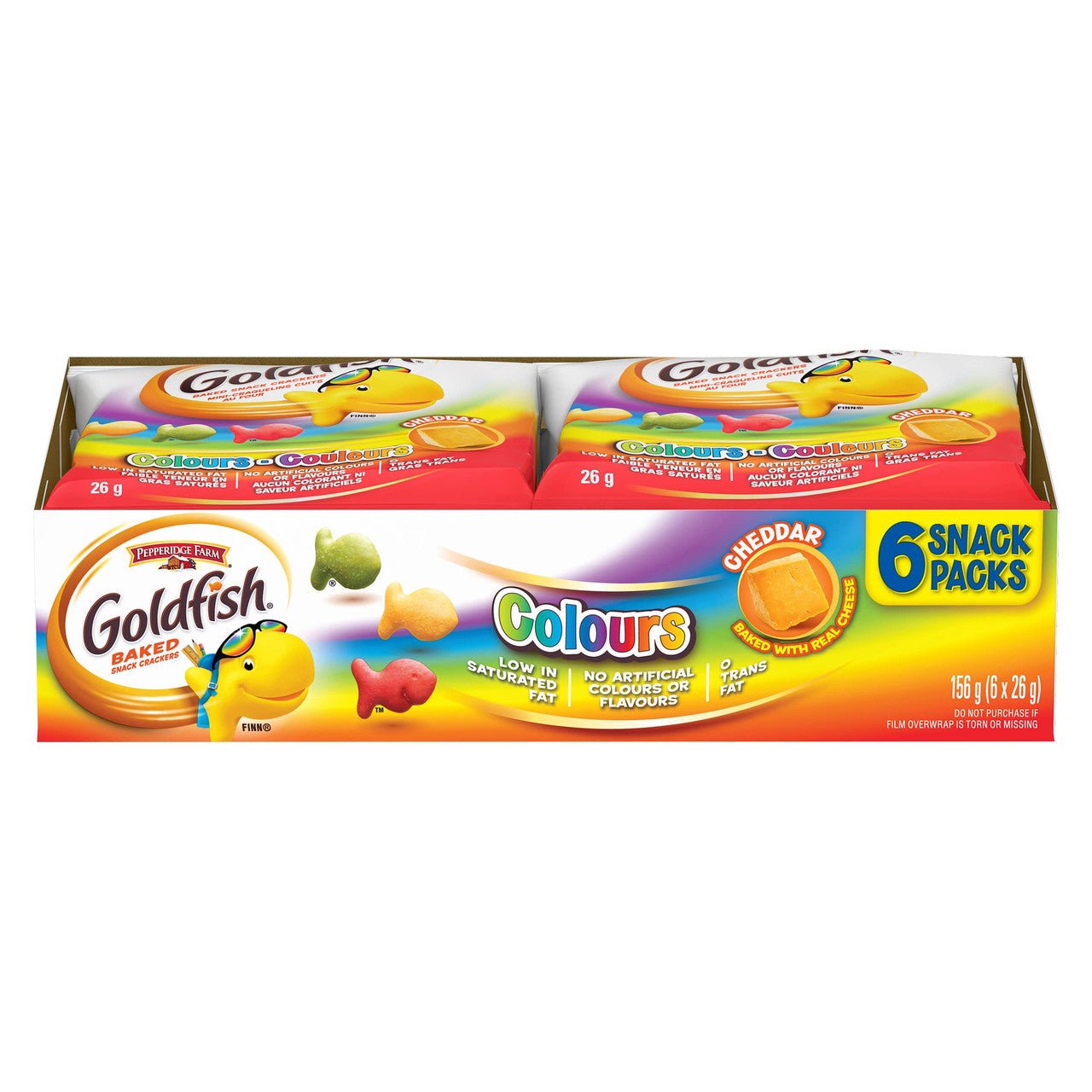 Goldfish Baked Snack Colours Cheddar(6x26g) - Brandco Direct Inc