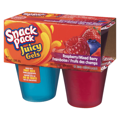 Hunt's Raspberry Mix Berry Juicy Gels Snack Pk (4's) - Brandco Direct Inc