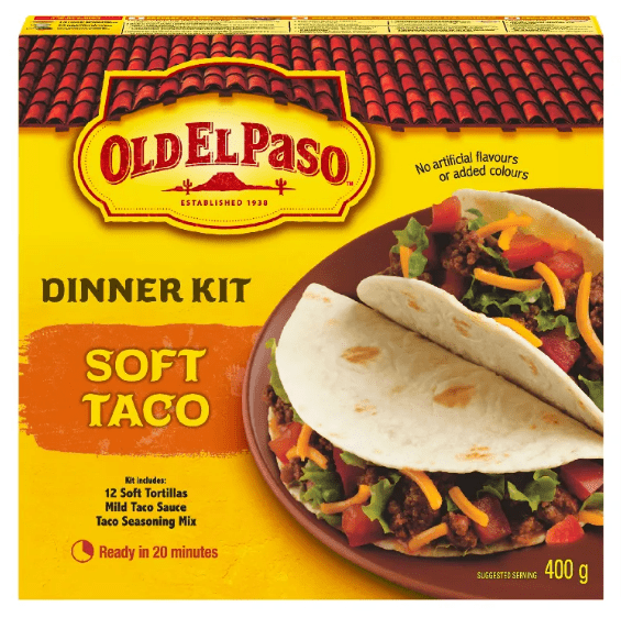 Old El Paso Dinner Kit Soft Taco (400g) - Brandco Direct Inc