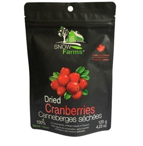 Snow Farms Whole Dried Cranberry 100% Nat(120g) - Brandco Direct Inc