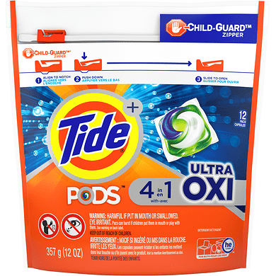 Tide Pods Detergent Ultra Oxi 4in1 12ct (357g) - Brandco Direct Inc