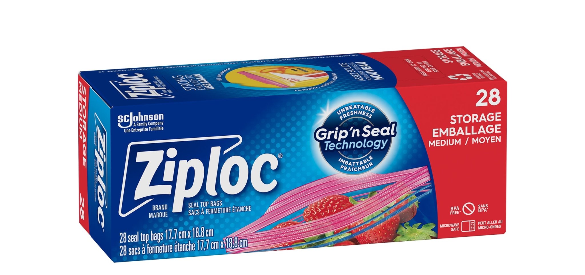 Ziploc Brand Bags Storage Medium (28ct) - Brandco Direct Inc