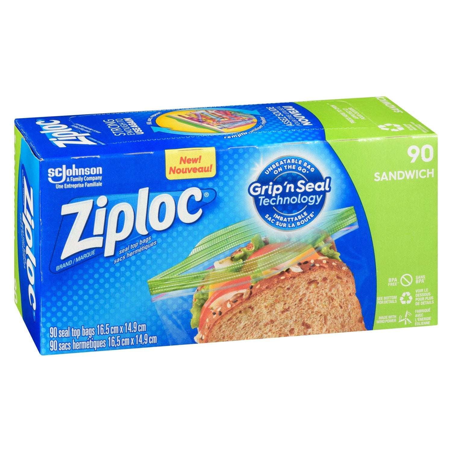 Ziploc Easy On the Go Sandwich Bag (90ct) - Brandco Direct Inc