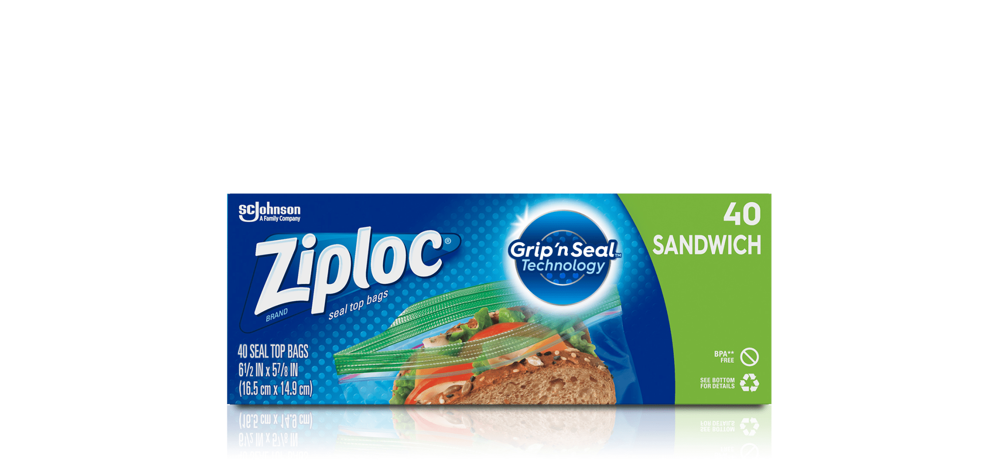 Ziploc Brand Bags Sandwich (40ct) - Brandco Direct Inc