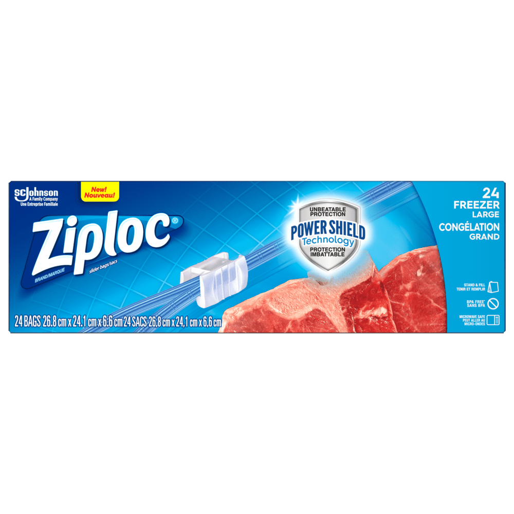 Ziploc Brand Slider Bags Freezer Large Value Pack(24 ct) - Brandco Direct Inc