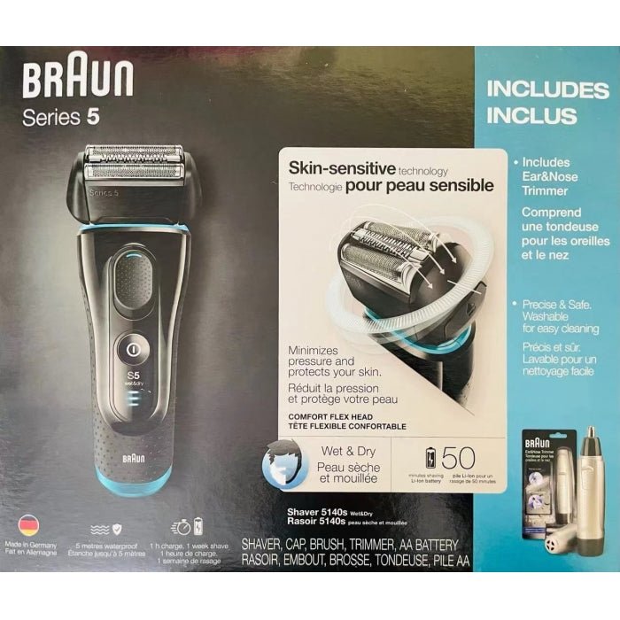 Braun Series 5 Men's Electric Shaver Set – Includes Shaver and Nose Hair Trimmer - Brandco Direct Inc