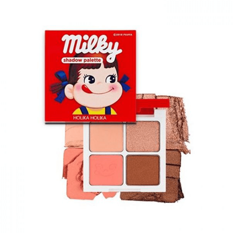 Pre - order HOLIKA HOLIKA X PEKO joint Fujia Milk Girl four - color eyeshadow palette - Brandco Direct Inc