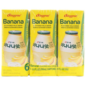 Binggrae Banana Flavored Milk 6*200ml - Brandco Direct Inc
