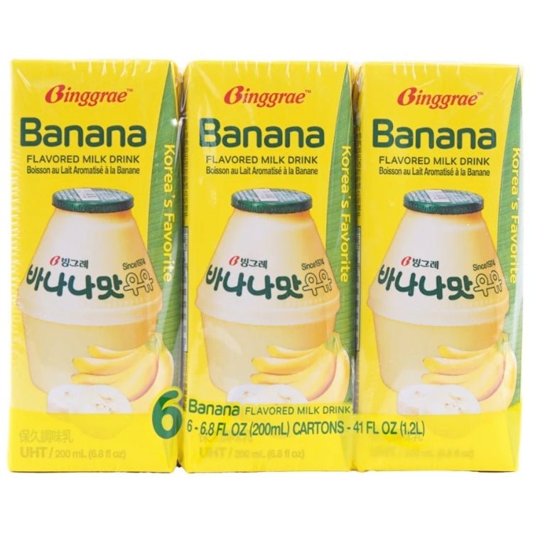 Binggrae Banana Flavored Milk 6*200ml - Brandco Direct Inc