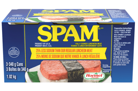 Spam Luncheon Meat Low Sodium 25% 3Pack (340g) - Brandco Direct Inc