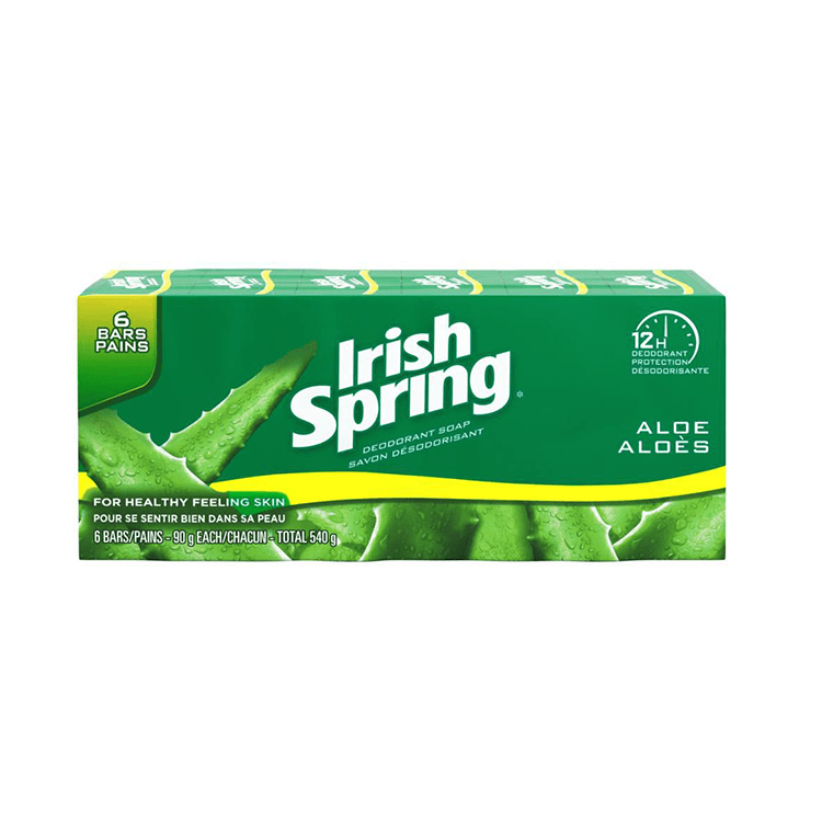 Irish Spring Aloe Deodorant Bar Soap 90g*6 - Brandco Direct Inc