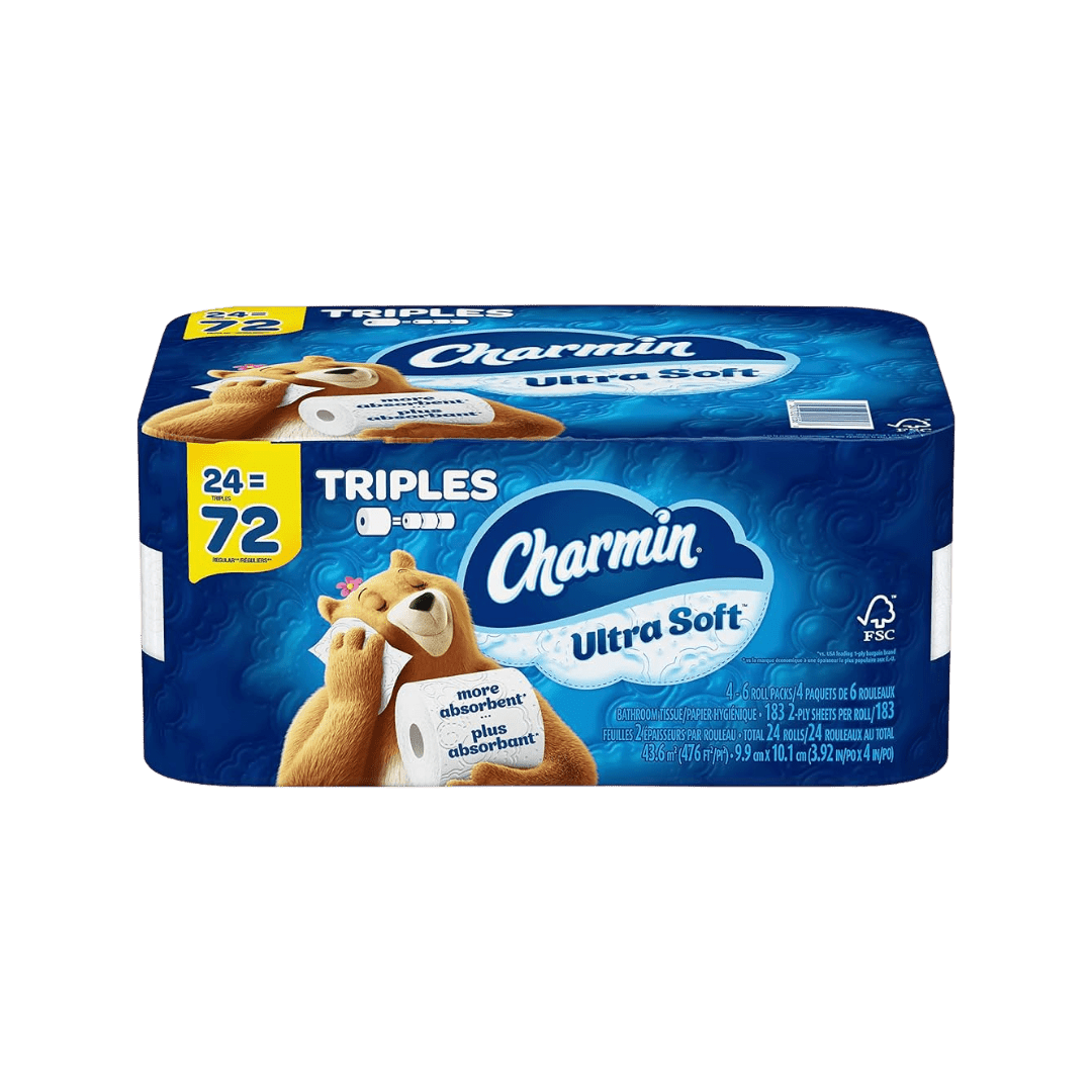 Charmin Ultra Soft Toilet Paper 2Ply 24TR=72R(183S) - Brandco Direct Inc