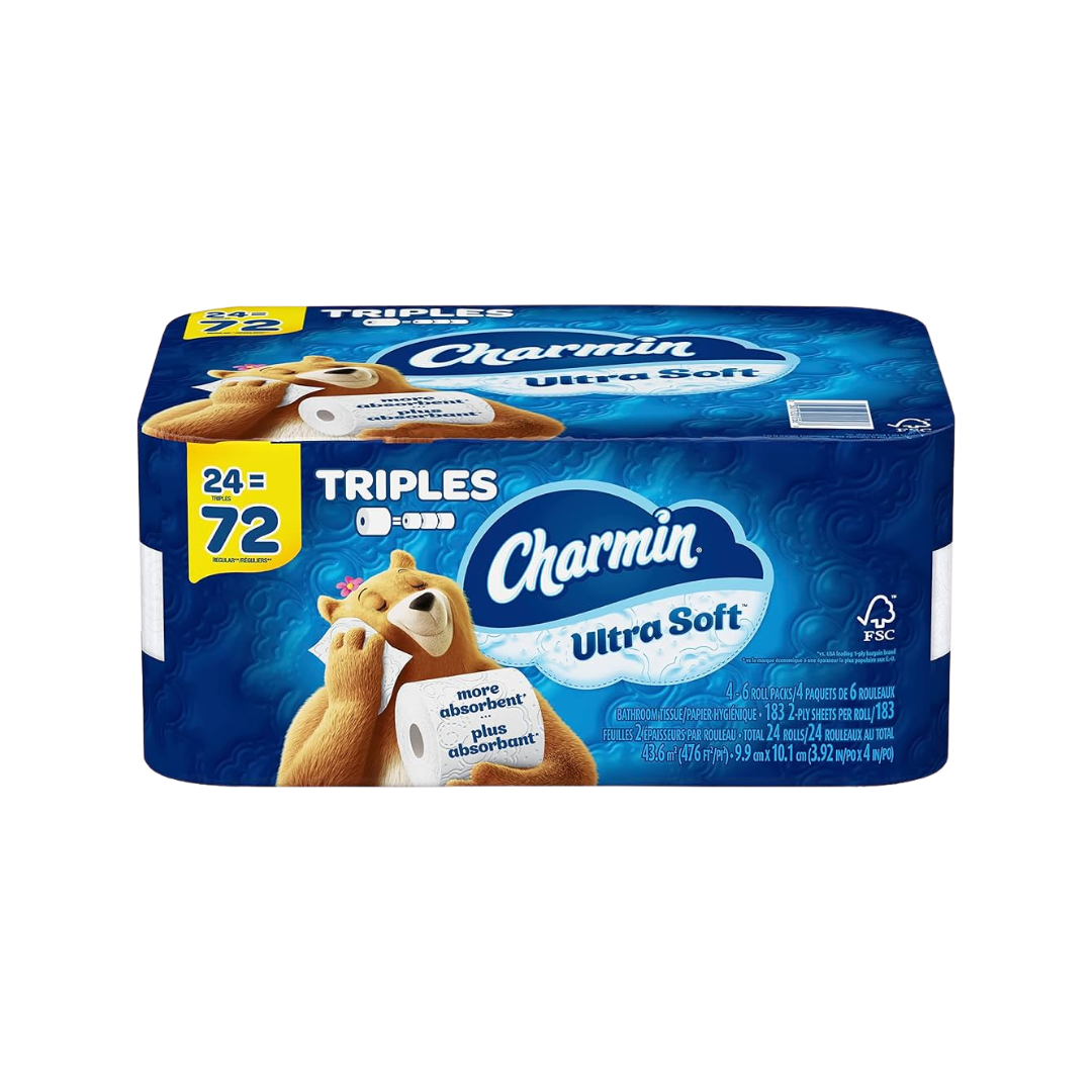 Charmin Ultra Soft Toilet Paper 2Ply 24TR=72R(183S)