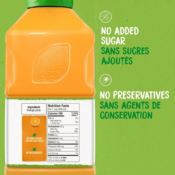 Natural One Orange Juice 1.5L * 2 Bottle - Brandco Direct Inc