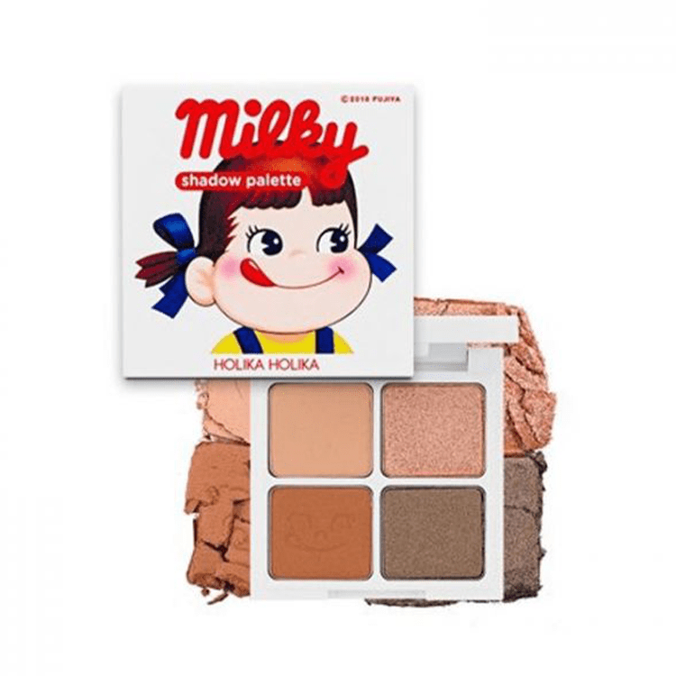 Pre - order HOLIKA HOLIKA X PEKO joint Fujia Milk Girl four - color eyeshadow palette - Brandco Direct Inc