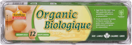 Gold Egg Organic Brown Eggs 12 pcs - Brandco Direct Inc