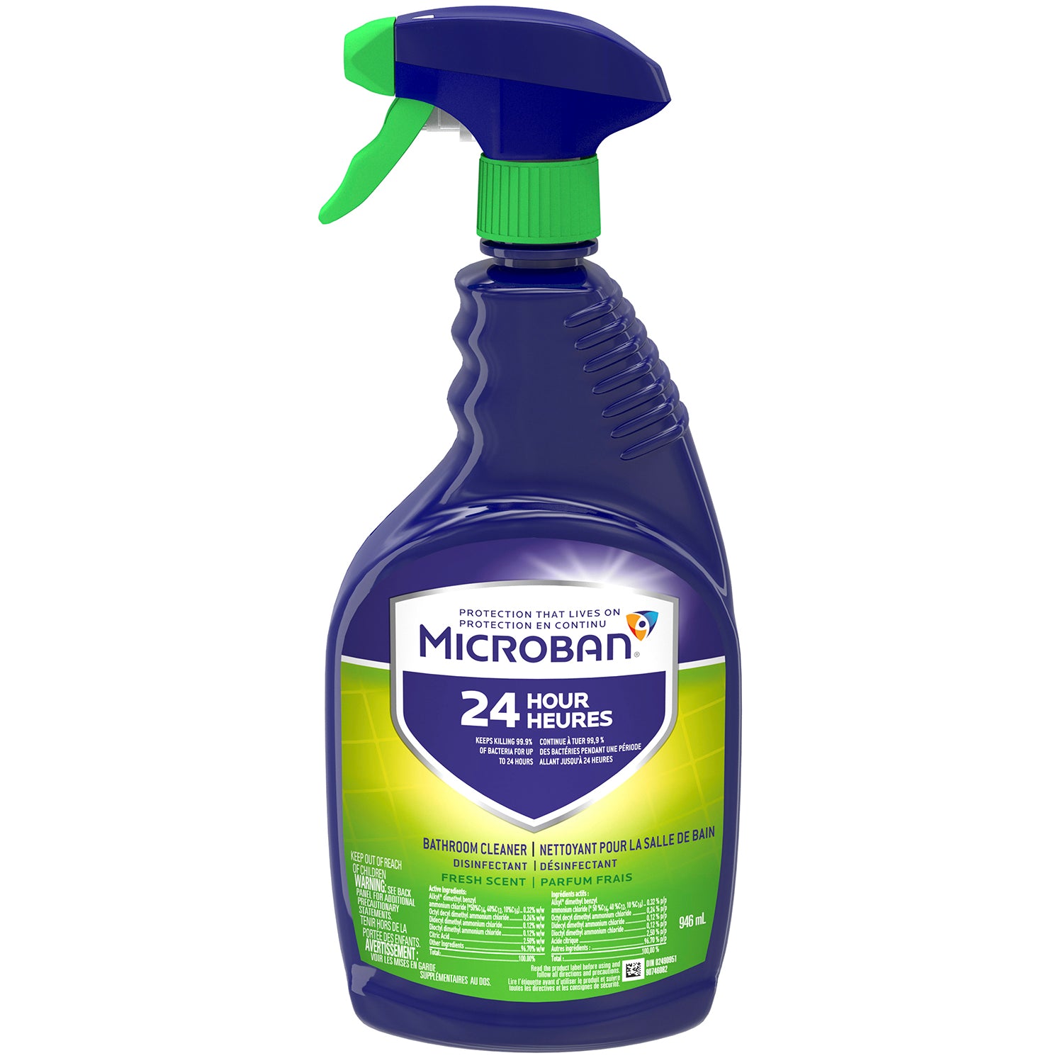 Spray nettoyant et désinfectant Microban 24H BT pour SALLE DE BAIN 946 ml