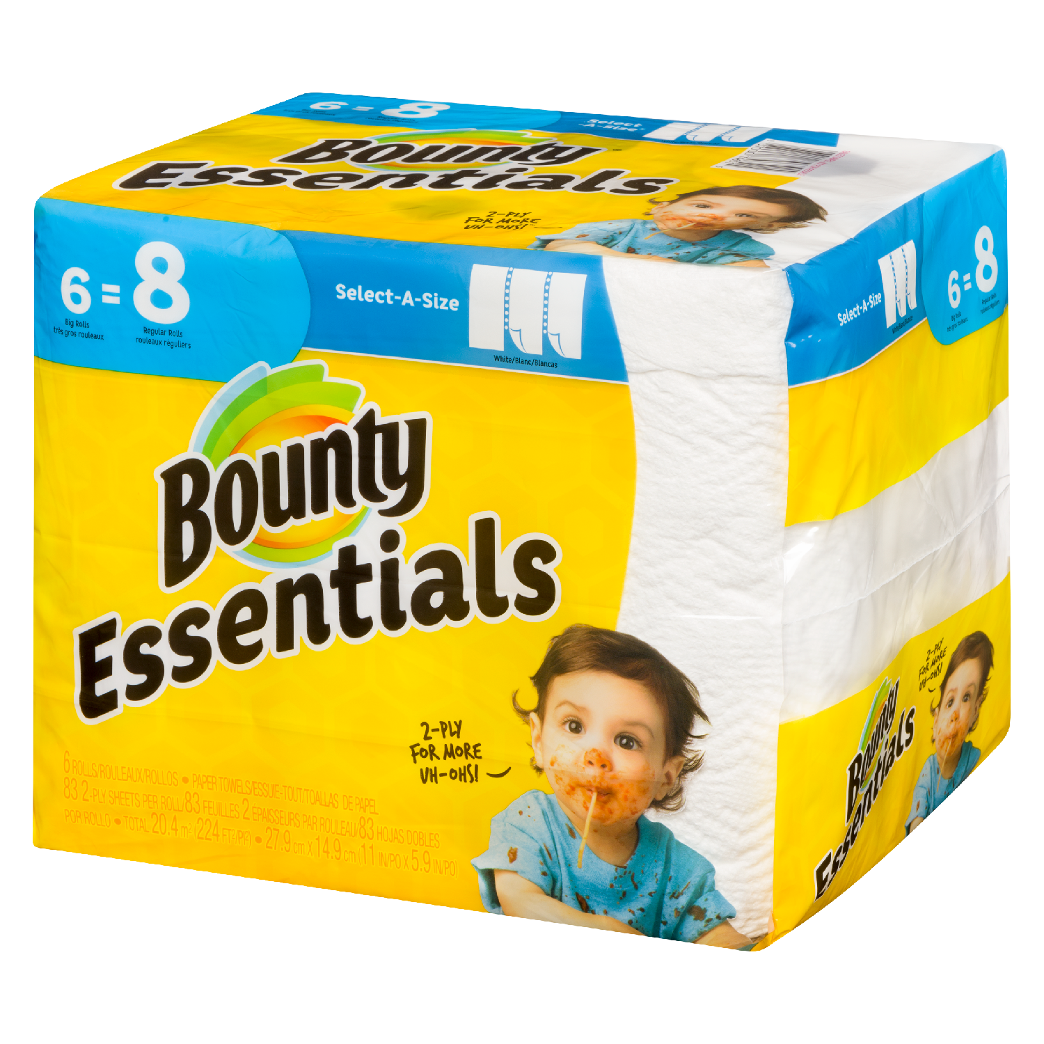 Bounty Essentials Paper Towel Select A Size 6BR=8R 2 Ply (83S)