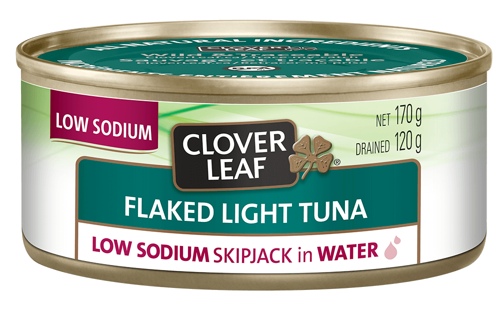 Thon pâle émietté Clover Leaf à faible teneur en sodium dans l'eau (170 g)