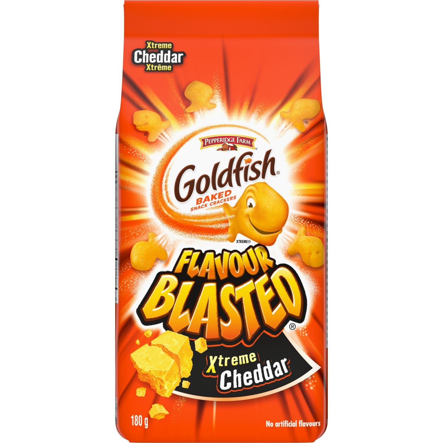 Craquelins cuits au four Goldfish Xtreme Cheddar (180 g)