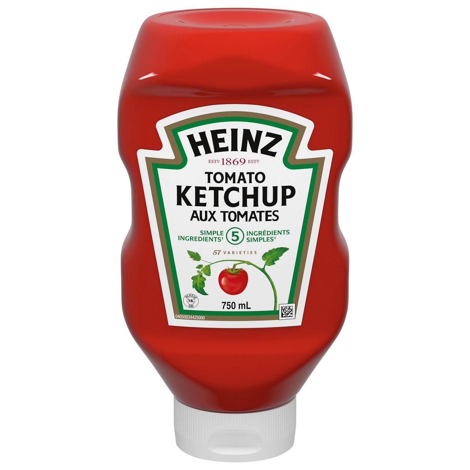 Ketchup Heinz à l'envers grand format (750 ml)