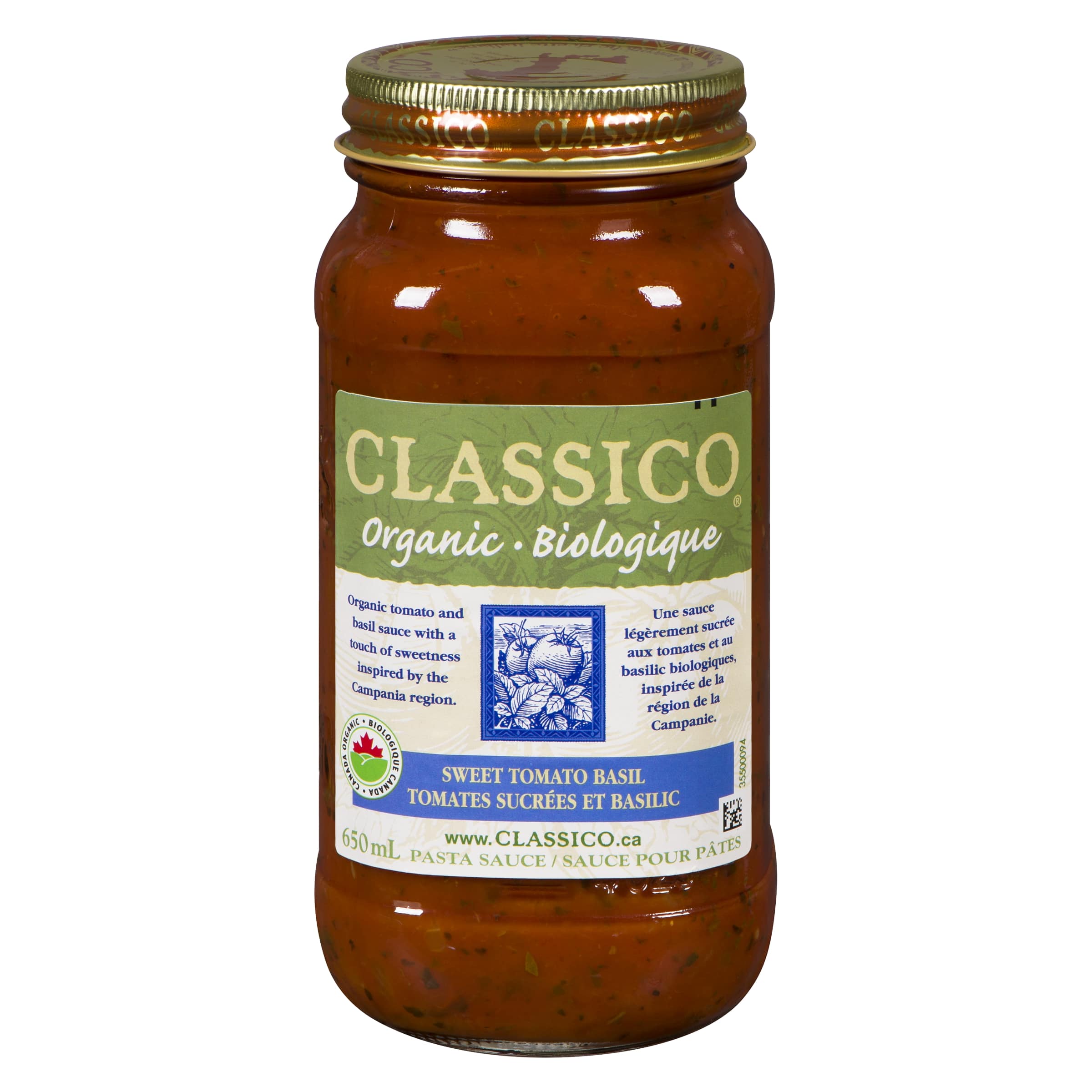 Tomate douce et basilic bio Classico (650 ml)