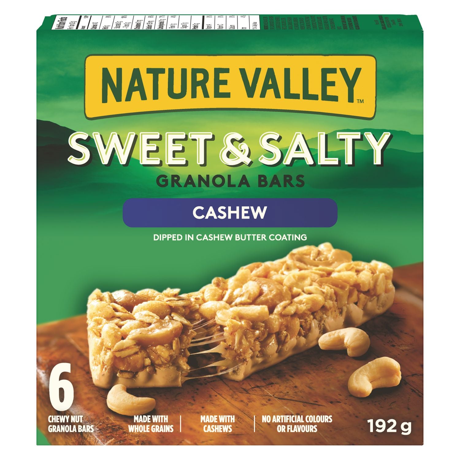 Noix de cajou sucrées et salées Nature Valley 6ct (192g)