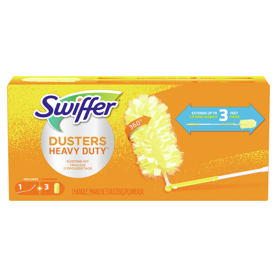 Kit de dépoussiéreurs robustes Swiffer Dusters 1 manche + 3 dépoussiéreurs