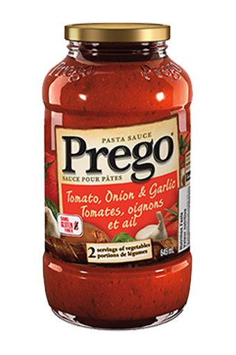 Sauce pour pâtes Prego Tomate, oignon et ail (645 ml)