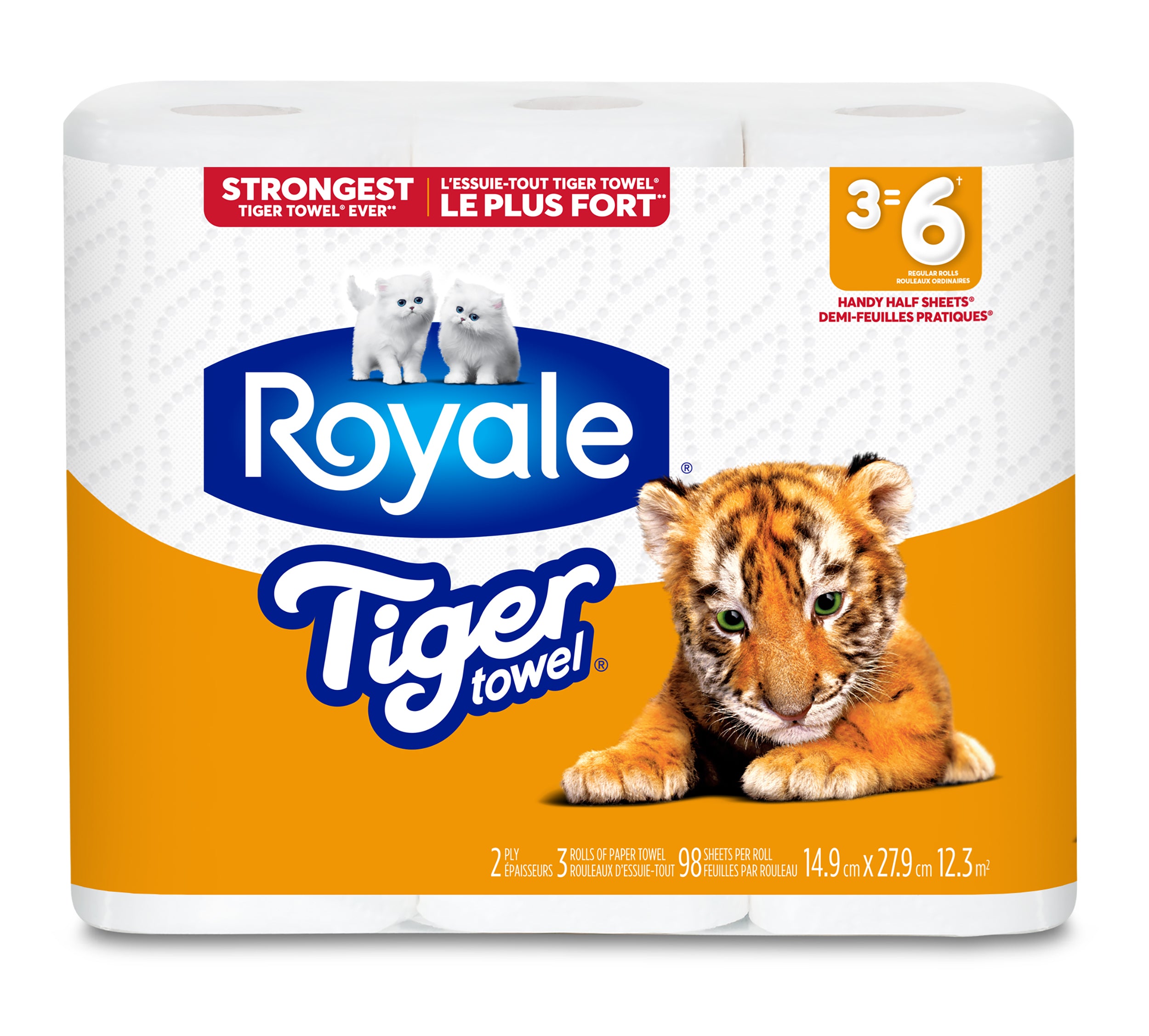 Essuie-tout Royale Tiger 3LR=6R HHT 2 plis (98S)