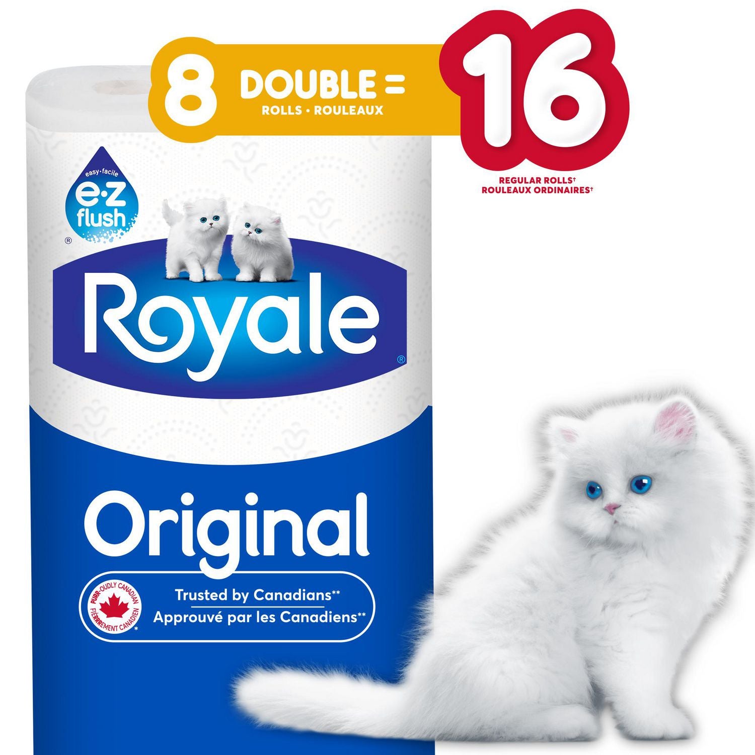 Papier hygiénique Royale 8DR=16R 2 plis 242S (8 rouleaux)