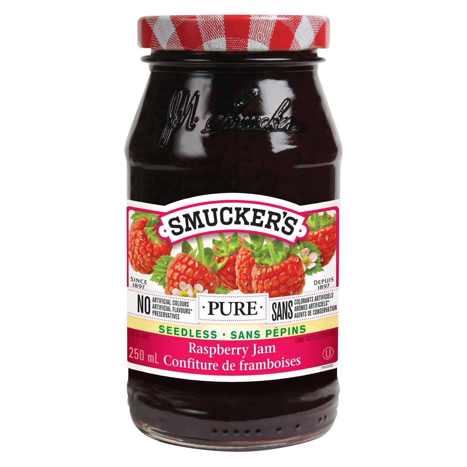 Confiture de framboises pure Smuckers (250 ml)