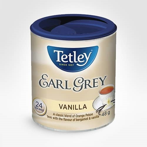 Thé à la vanille Earl Grey de Tetley, 24 sachets (48 g)