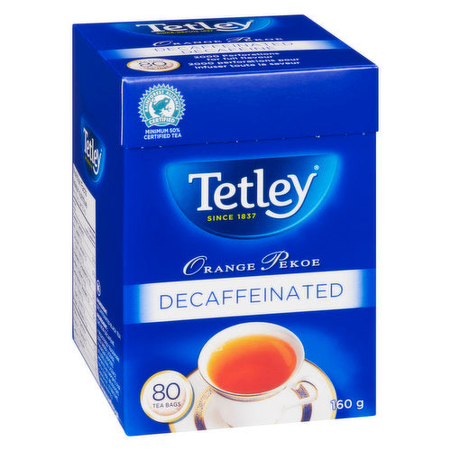 Tetley Décaféiné Orange Pekoe 80's (160g)