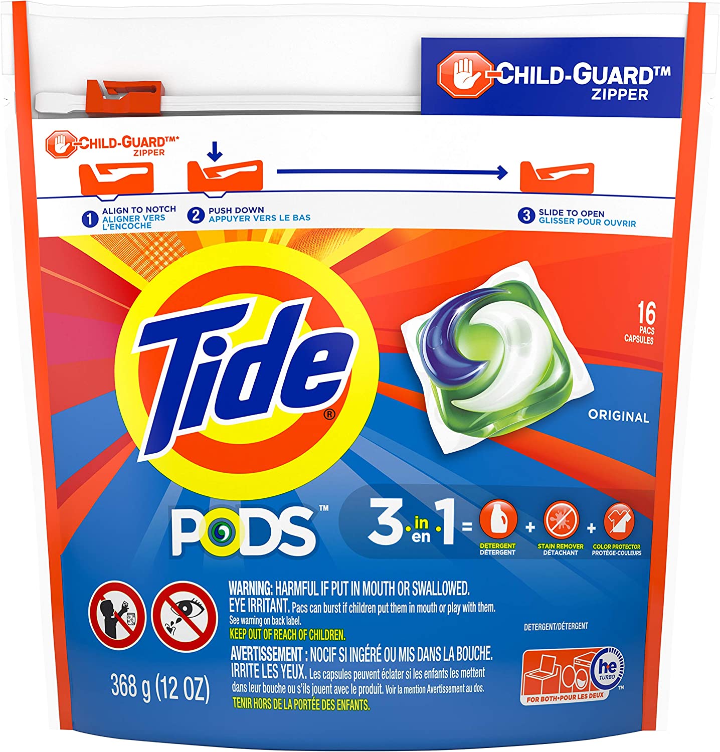 Détergent Tide Pods Original 3 en 1 16 unités (398 g)