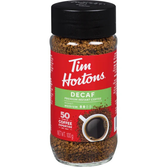 Café instantané décaféiné de qualité supérieure Tim Hortons (100 g)