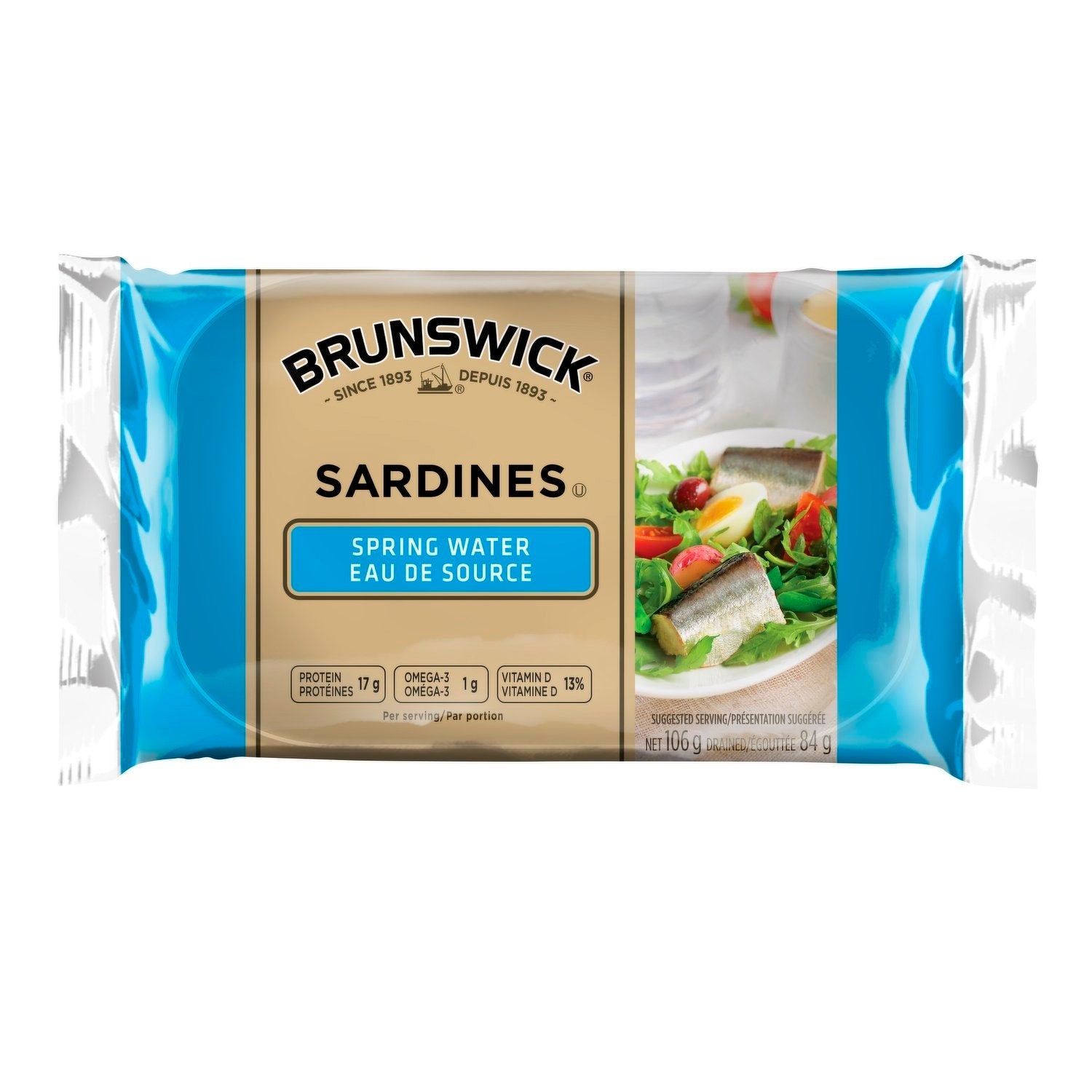 Filet de sardine Brunswick à l'eau de source (100g)