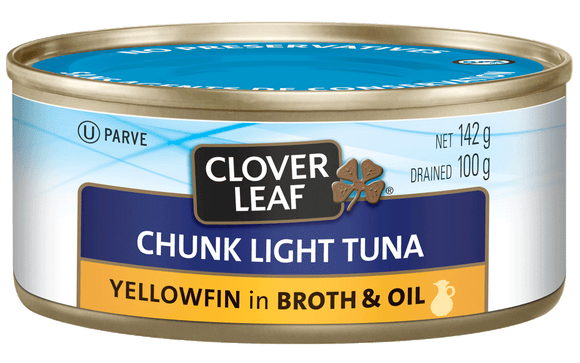 Bouillon et huile de thon clair Clover Leaf YFC (142 g)
