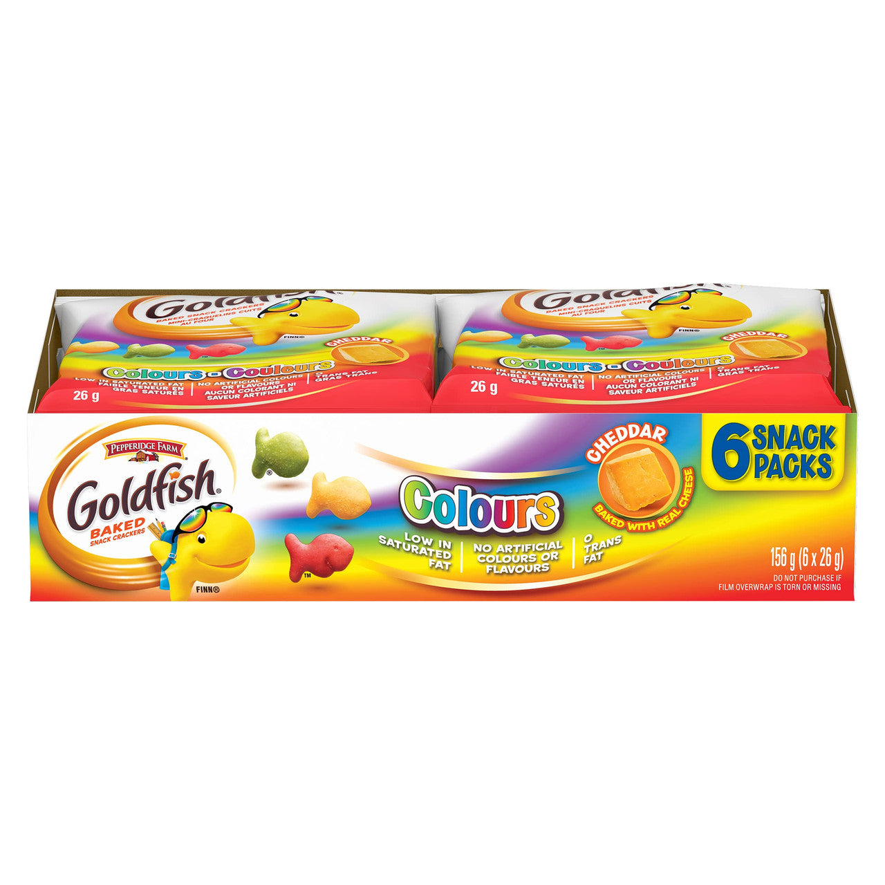 Goldfish Baked Snack Colours Cheddar(6x26g)