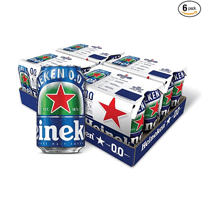 Canette de bière blonde Heineken 0,0 % sans alcool (6 x 330 ml)