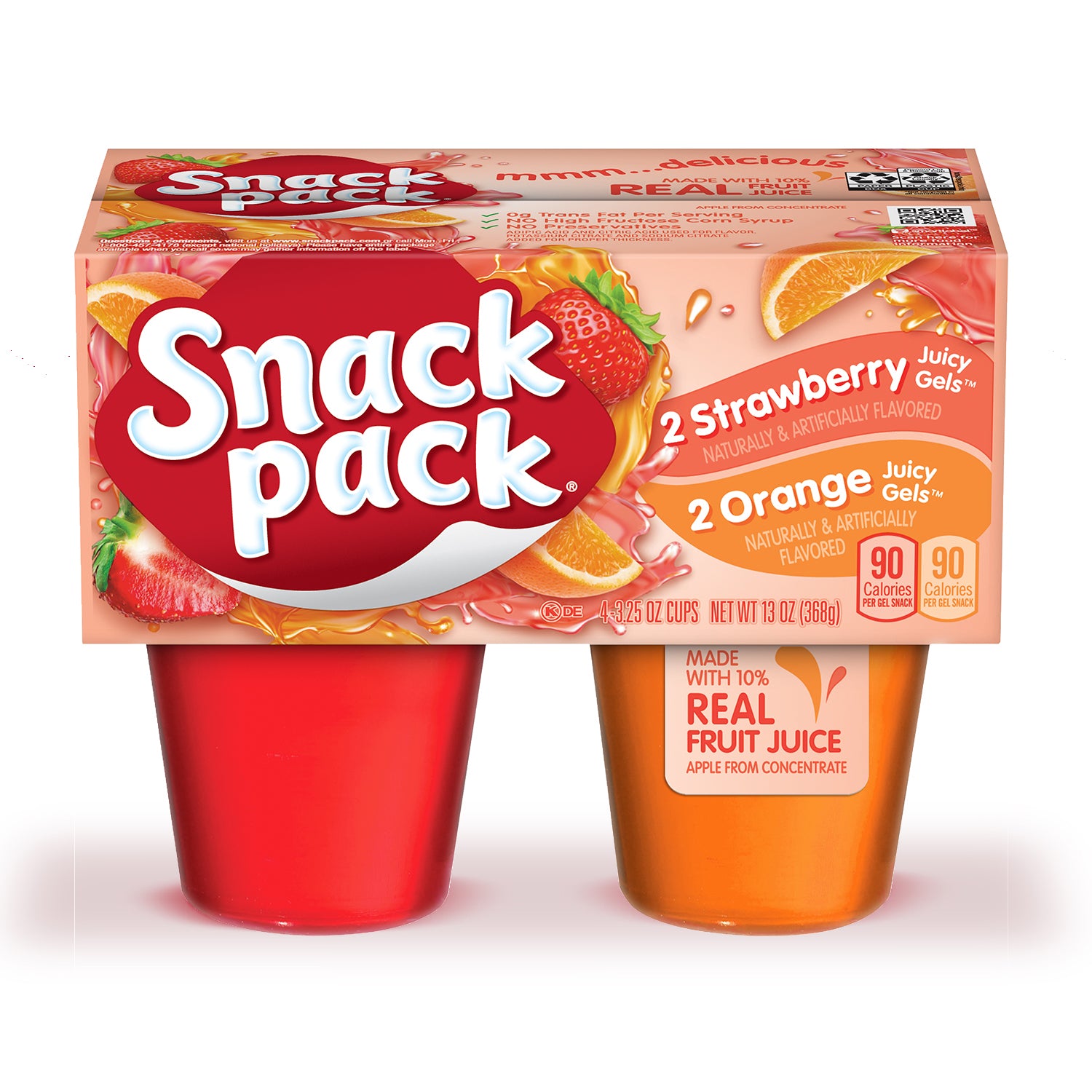 Hunt's Rd Sugar Strawberry Orange Snack Pk (4's)