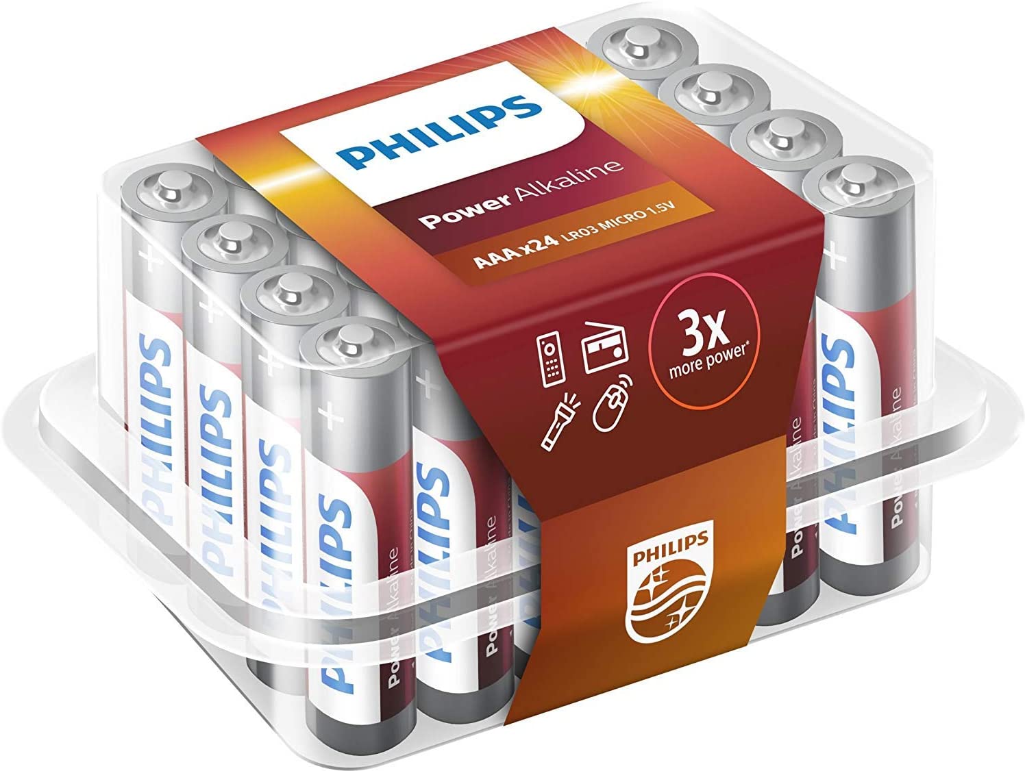 Piles alcalines Philips Power AAAX10+AAX10 (20 unités)